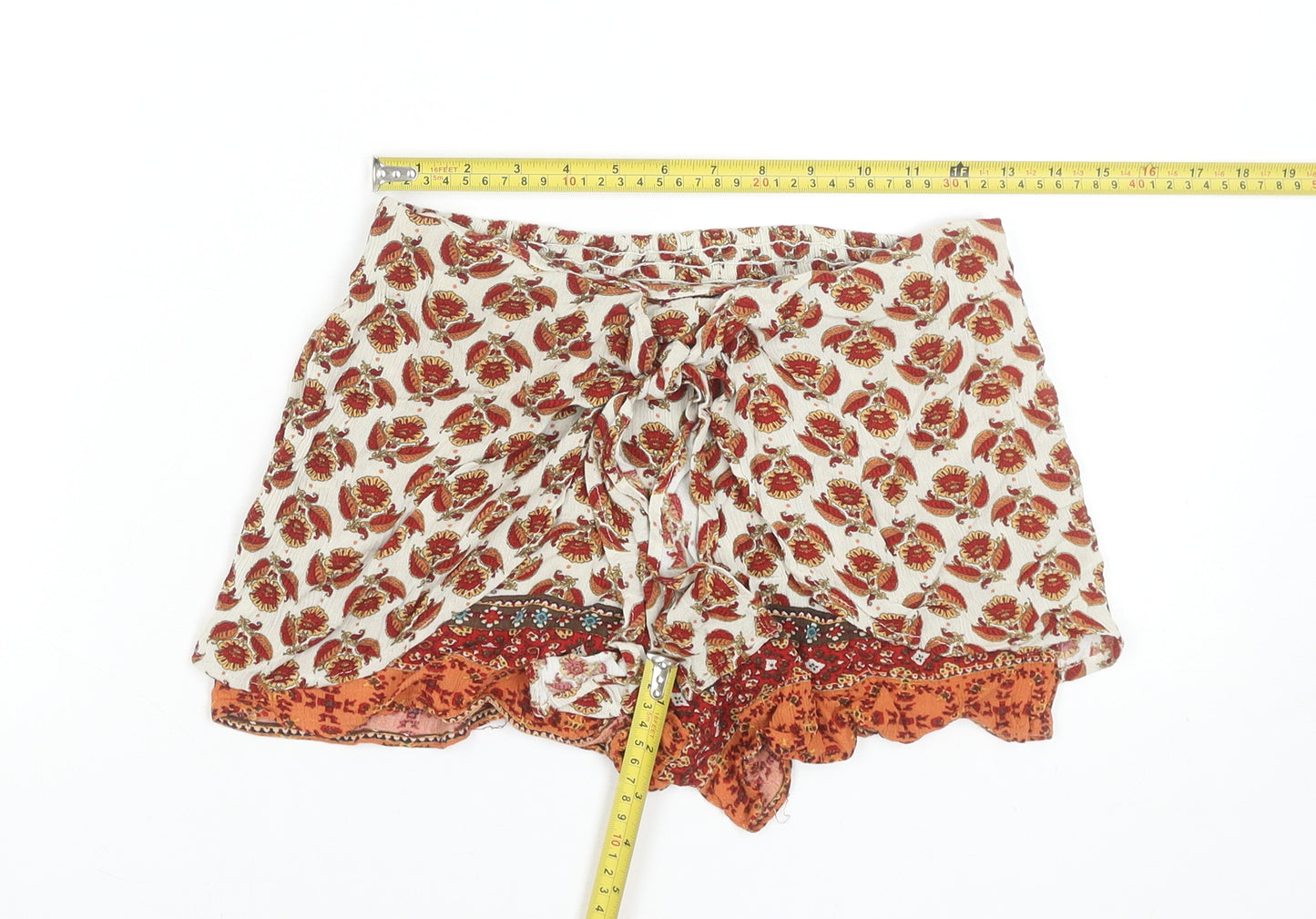 Band of Gypsies Women's Multicoloured Floral Paperbag Shorts Size S