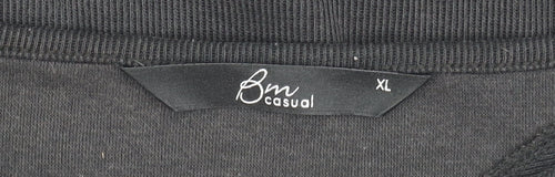 BM Casual Women's Black Embroidered Tunic Blouse XL