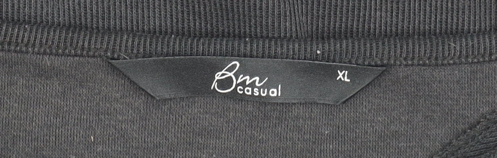 BM Casual Women's Black Embroidered Tunic Blouse XL