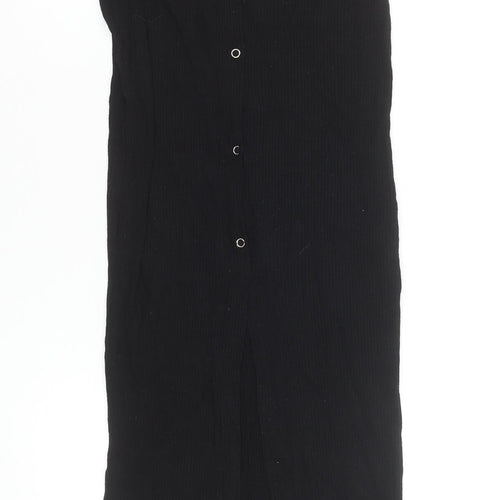 ASOS Women Black Size 4 High Rise Midi Pencil Skirt
