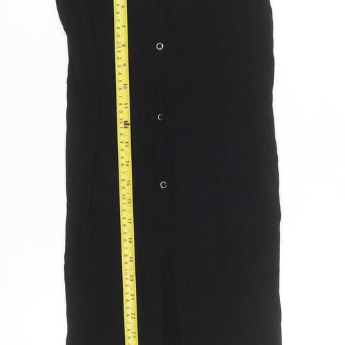 ASOS Women Black Size 4 High Rise Midi Pencil Skirt