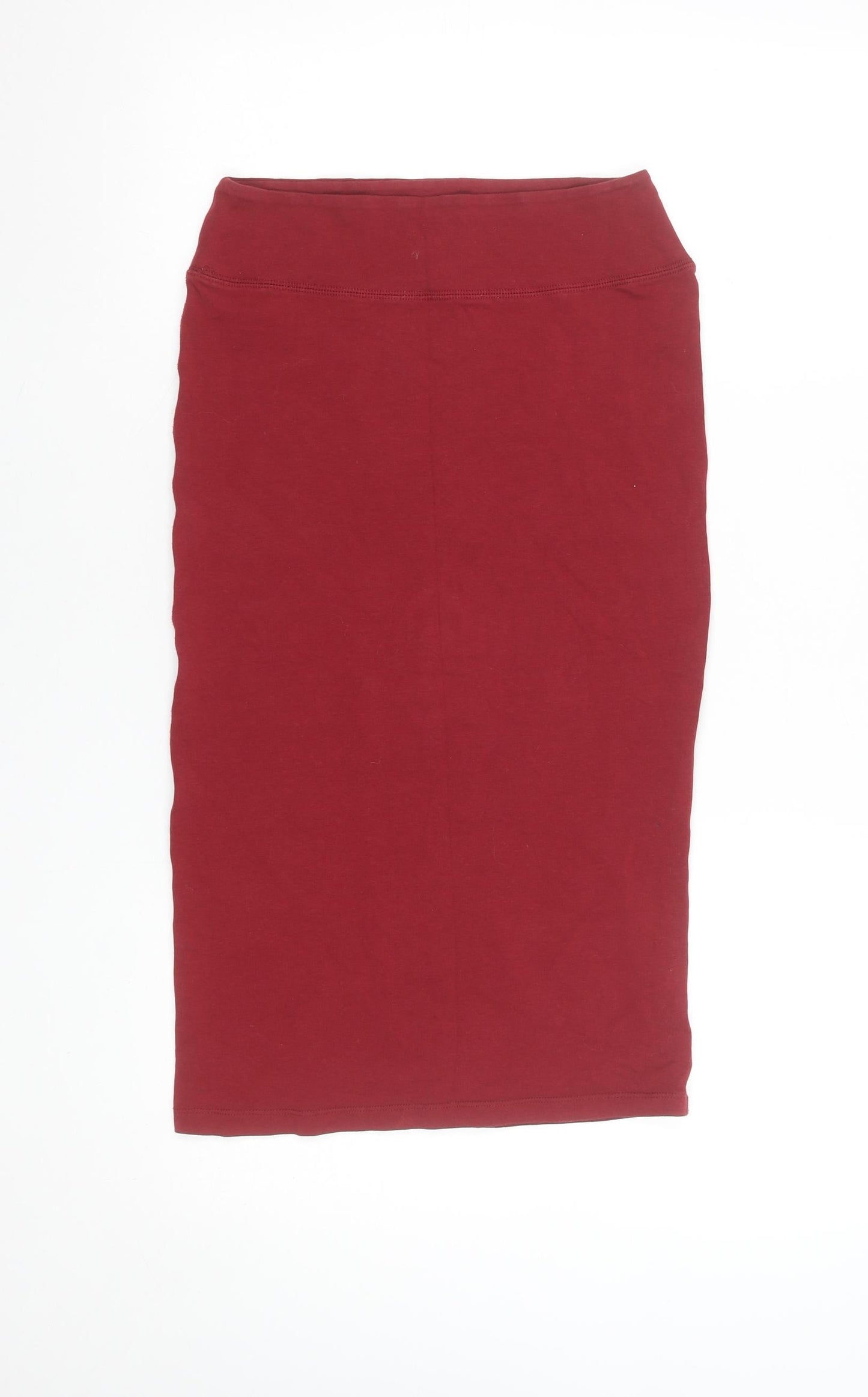River Island Women's Red Pencil Skirt Size 10 Cotton Stretch