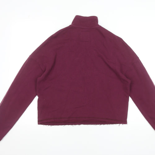 Gilly Hicks by Hollister Womens Burgundy 1/2 Zip Logo Sweatshirt M
