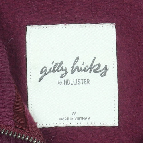 Gilly Hicks by Hollister Womens Burgundy 1/2 Zip Logo Sweatshirt M
