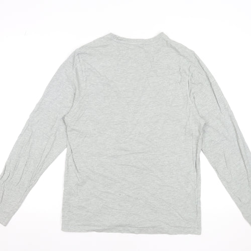 Mountain Warehouse Men's Grey Long Sleeve Outdoor Graphic T-Shirt M