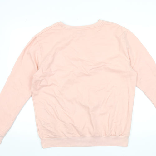 Disney Women Pink Mickey Mouse Graphic Sweatshirt Size 14 XL Cotton Blend