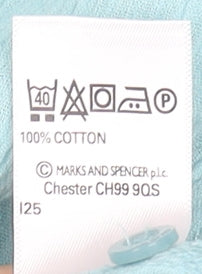 Marks and Spencer Women’s Blue Cotton V-Neck Button-Up Blouse Size 16
