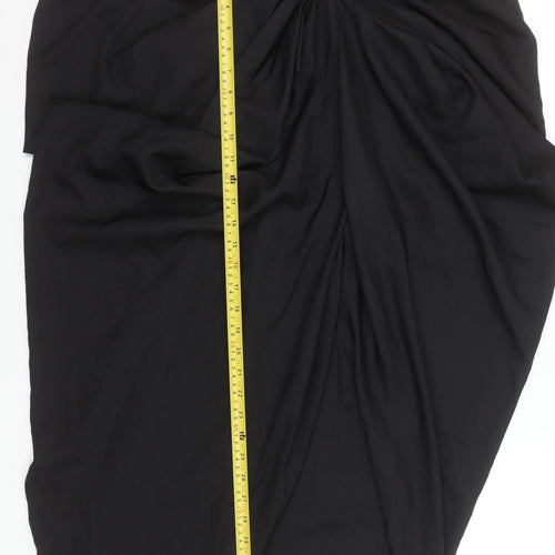 PrettyLittleThing Women Black Size 22 Wrap Midi Skirt
