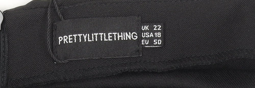 PrettyLittleThing Women Black Size 22 Wrap Midi Skirt