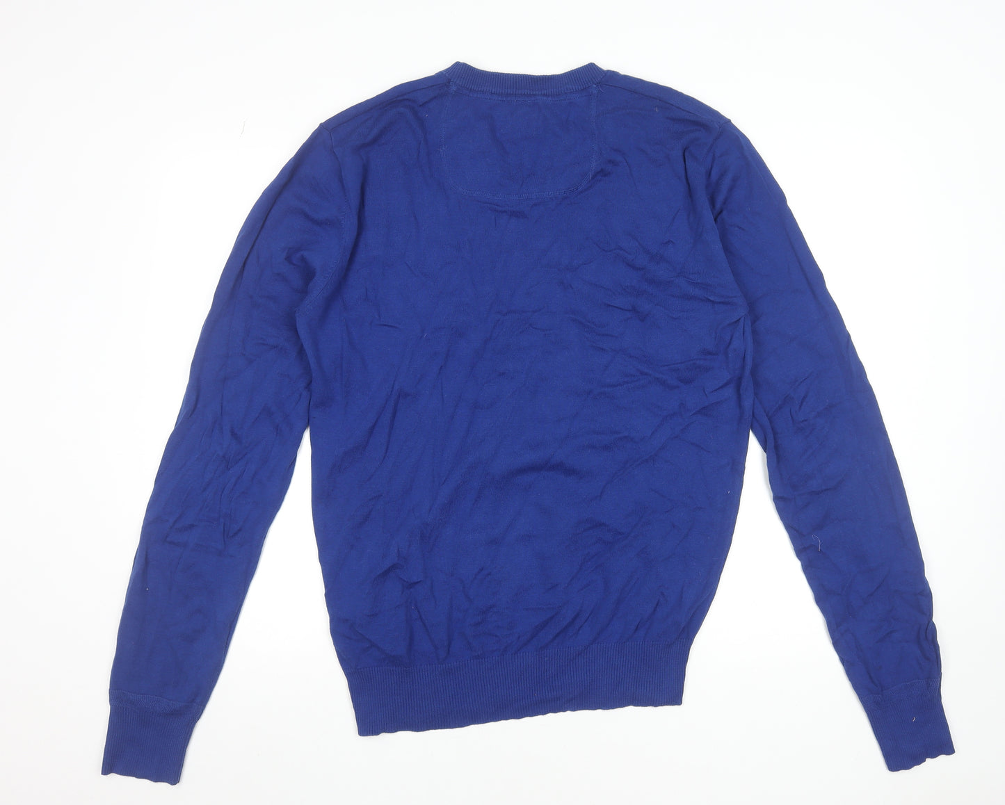 Diesel Men’s Blue V-Neck Cotton Jumper XL Regular Fit