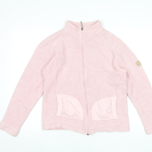 Weird Fish Women's Pink Cotton Blend Full Zip Jacket L