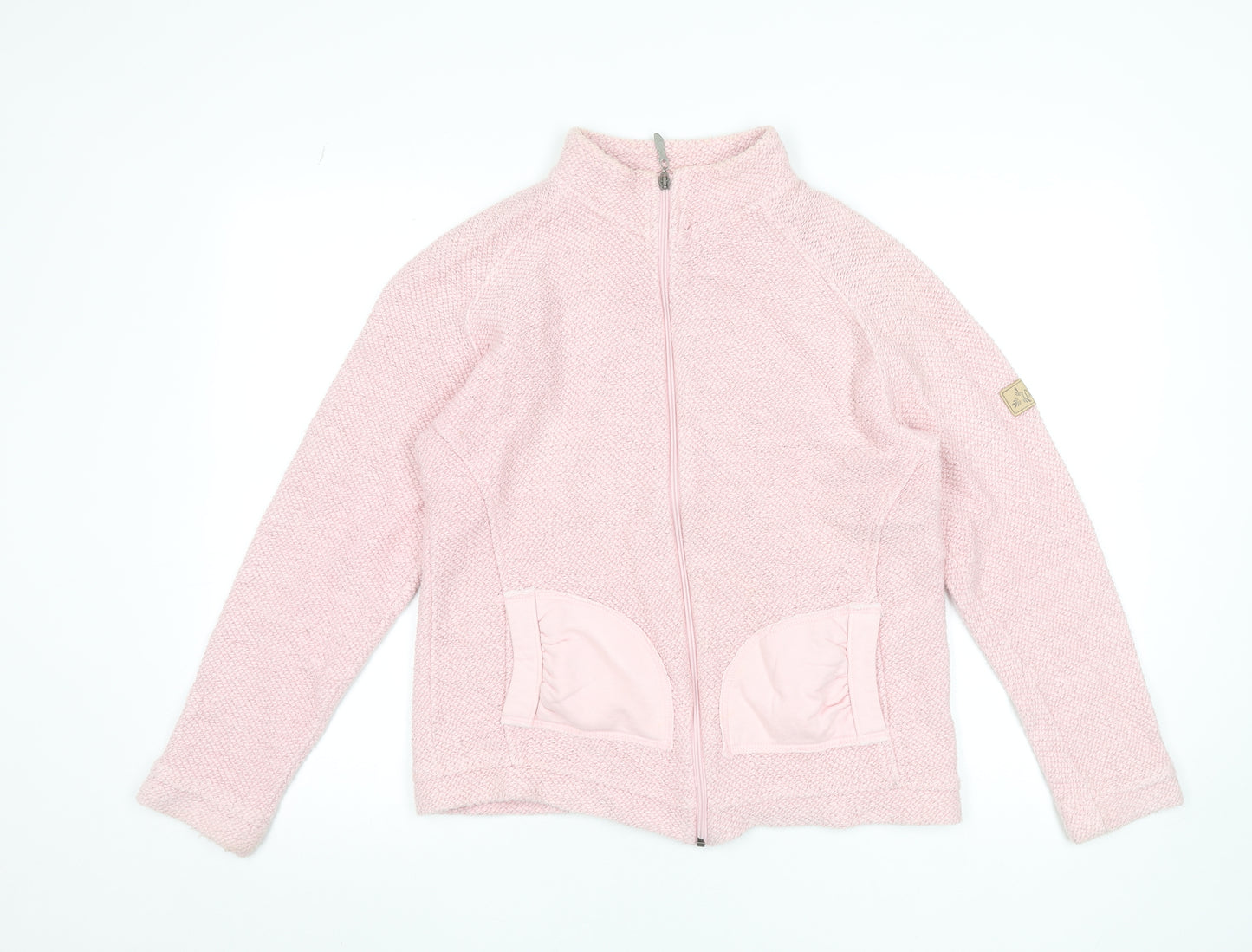 Weird Fish Women's Pink Cotton Blend Full Zip Jacket L
