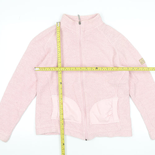Weird Fish Women's Pink Cotton Blend Full Zip Jacket L