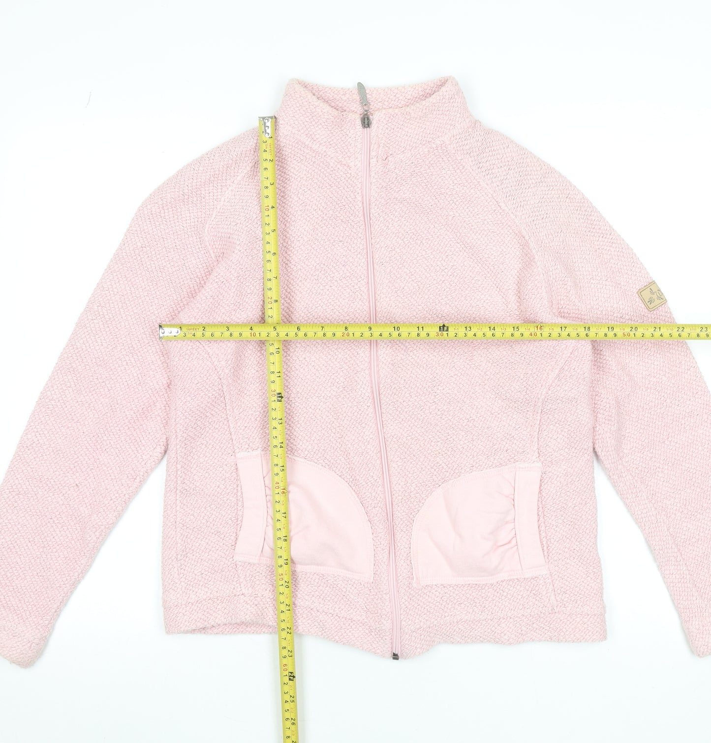 Weird Fish Women's Pink Cotton Blend Full Zip Jacket L