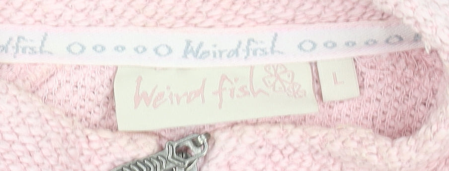 Weird Fish Women's Pink Cotton Blend Full Zip Jacket L