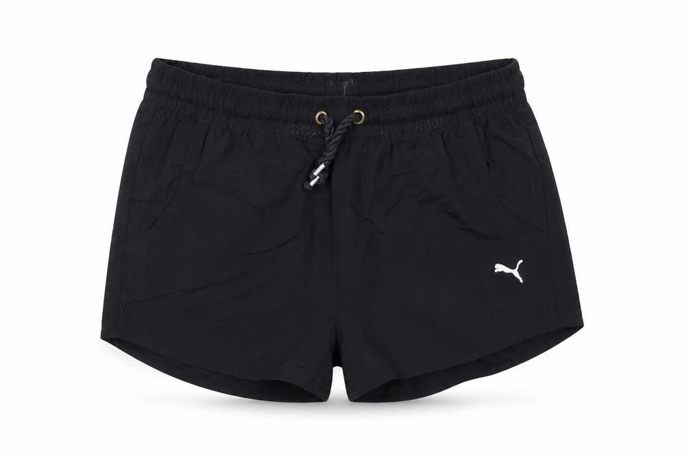 Front view of Puma Women Black, size 16, UK Athletic Shorts Polyester Drawstring