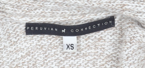 Peruvian Connection Women's Beige Alpaca Knit Cardigan XS