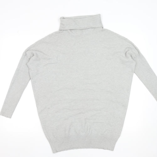 Phase Eight Women's Grey Roll Neck Long Sleeve Pullover Jumper Size S