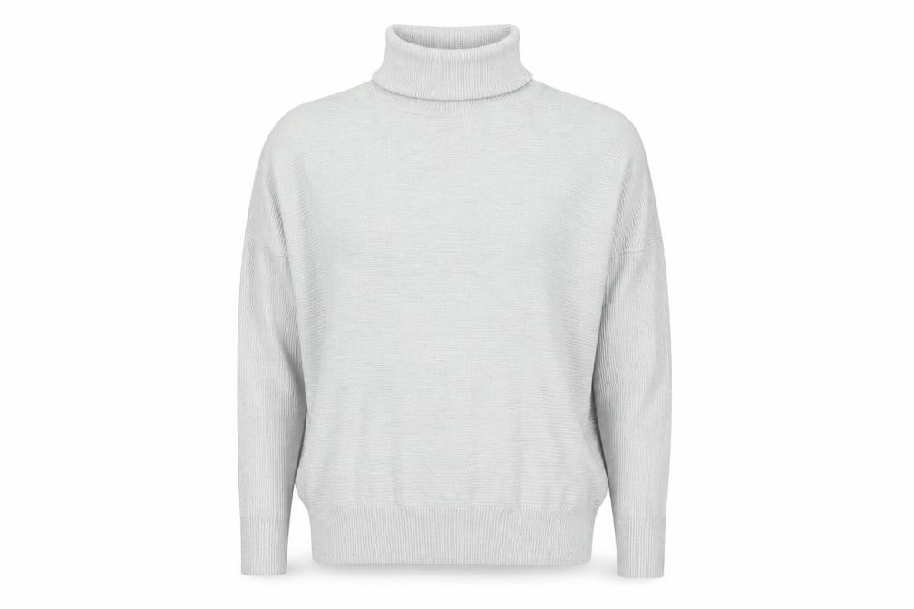 Front view of Phase Eight Women's Grey Roll Neck Long Sleeve jumper, size S