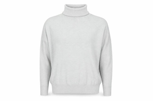 Front view of Phase Eight Women's Grey Roll Neck Long Sleeve jumper, size S