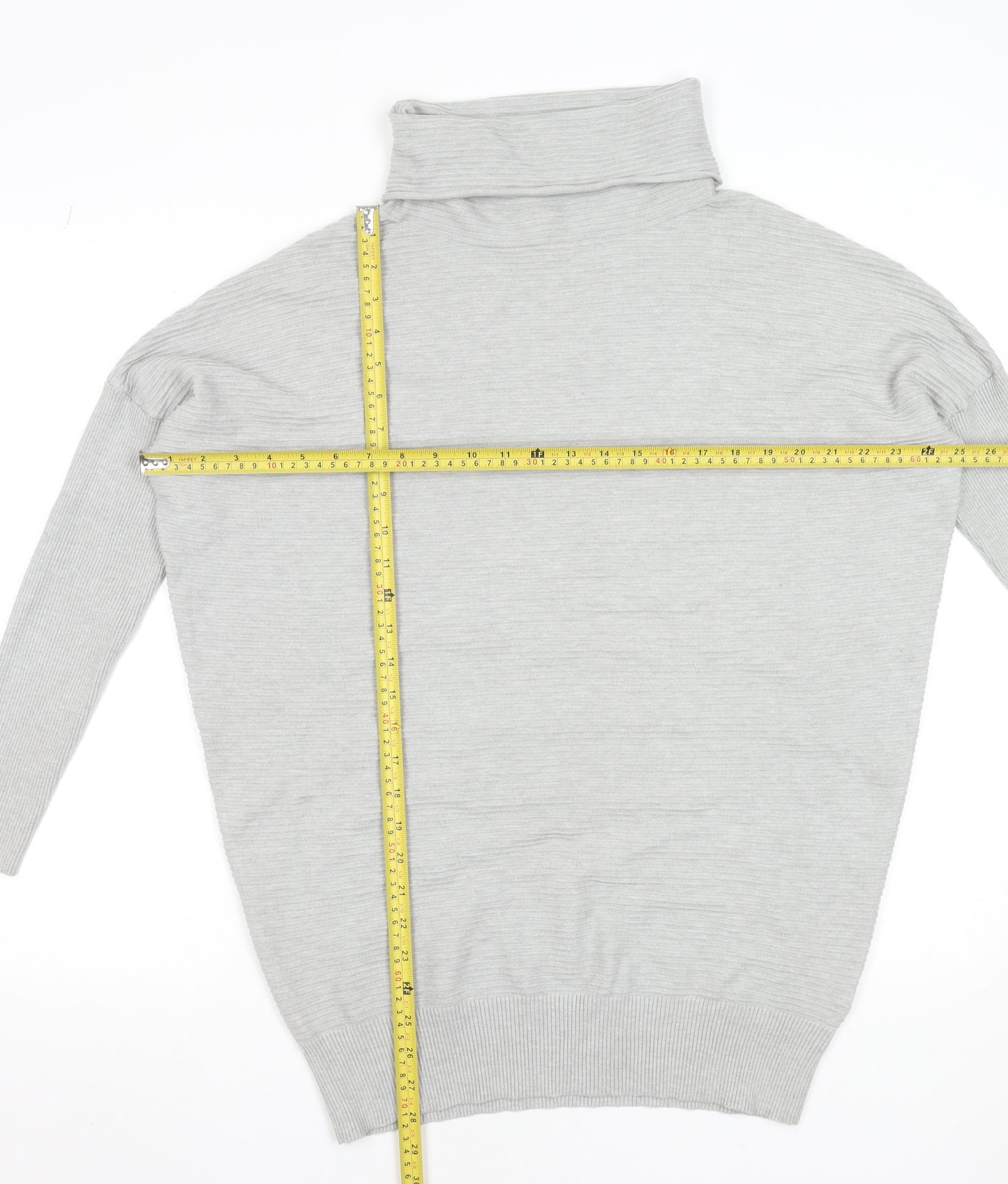 Phase Eight Women's Grey Roll Neck Long Sleeve Pullover Jumper Size S