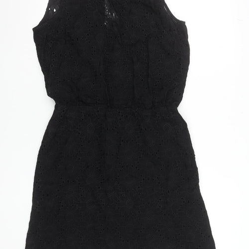 Untold Women’s Black Sleeveless Floral Embroidered Shift Dress Size 14