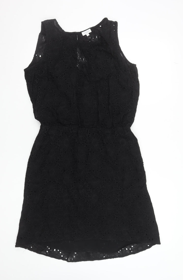 Untold Women’s Black Sleeveless Floral Embroidered Shift Dress Size 14