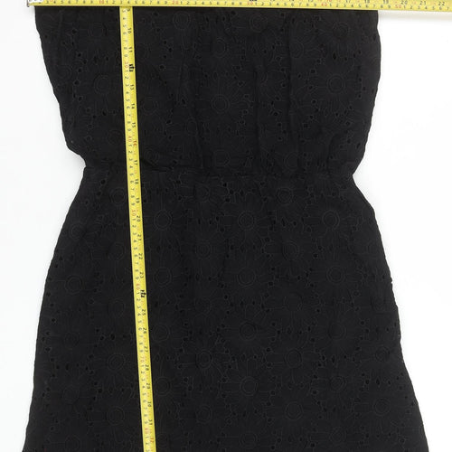 Untold Women’s Black Sleeveless Floral Embroidered Shift Dress Size 14