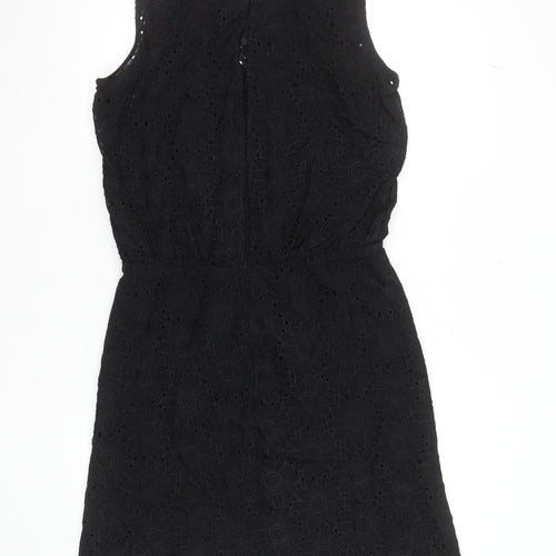 Untold Women’s Black Sleeveless Floral Embroidered Shift Dress Size 14