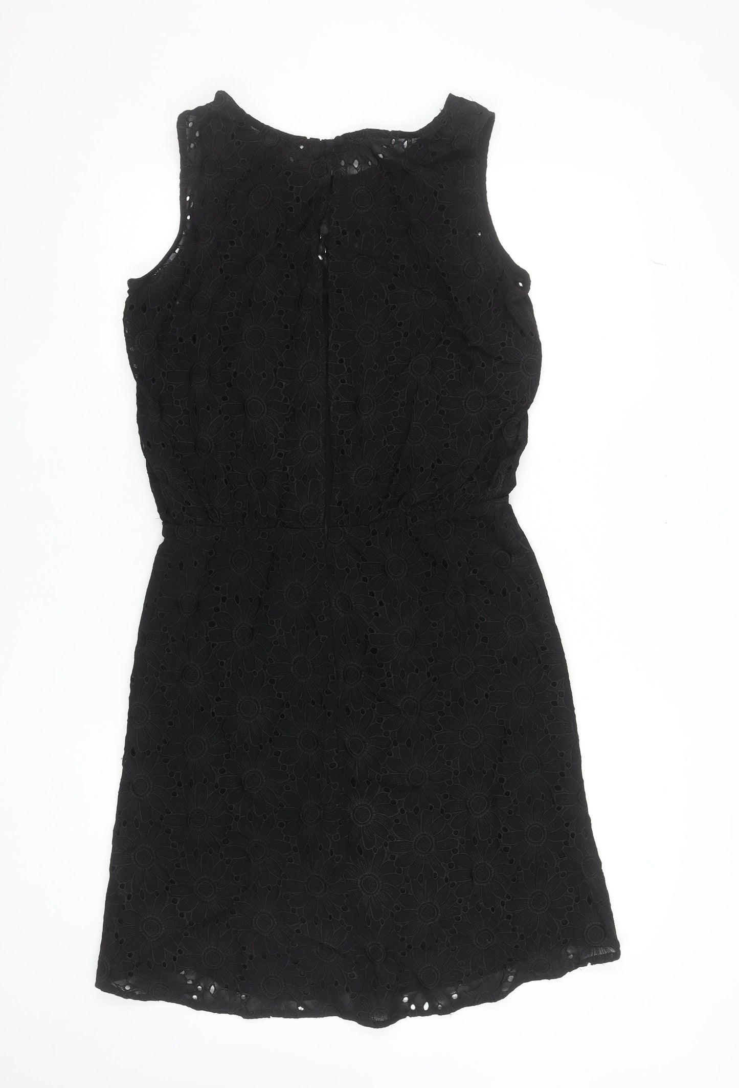 Untold Women’s Black Sleeveless Floral Embroidered Shift Dress Size 14