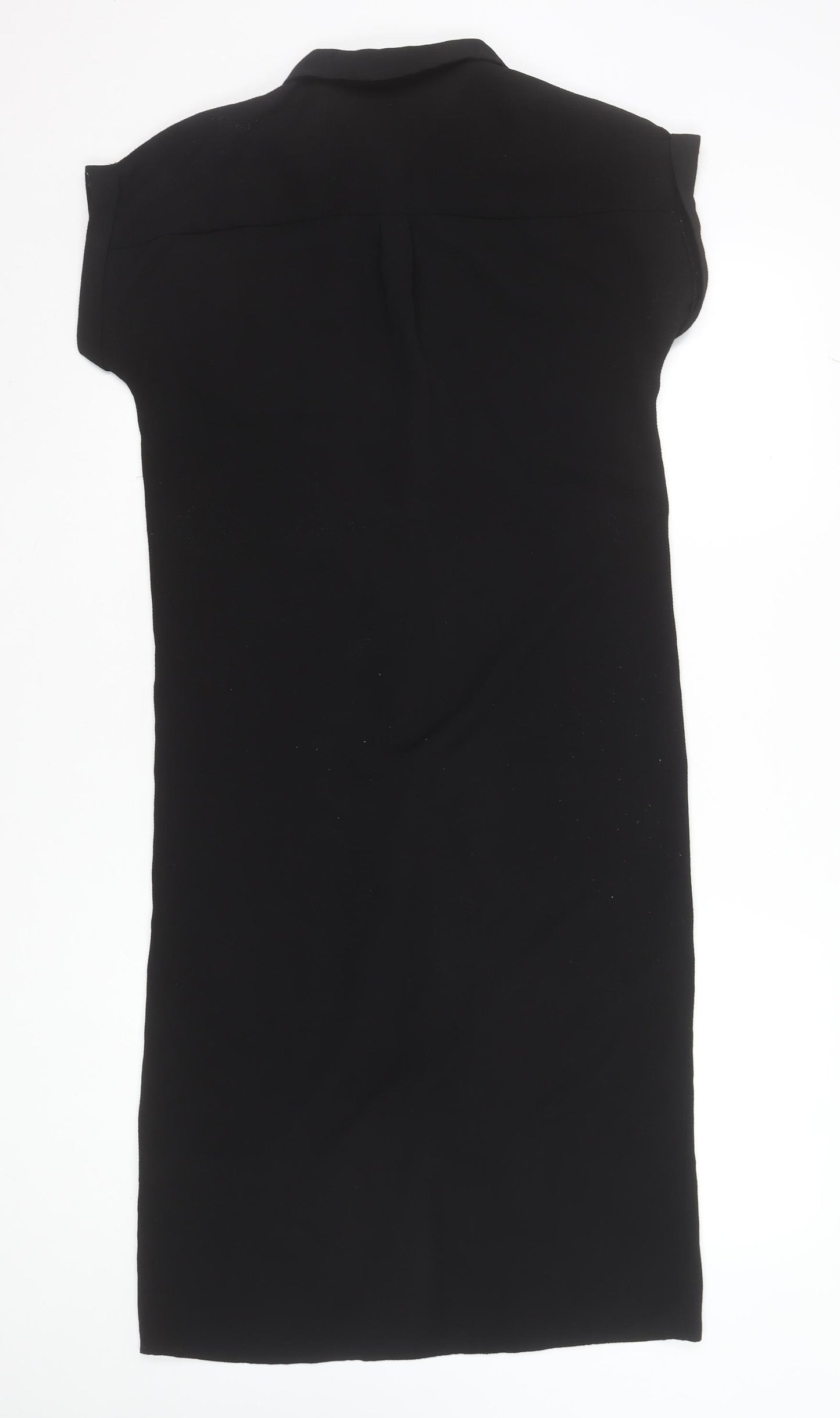 New Look Women’s Black Size 6 Midi Shirt Dress Short Sleeve Collared