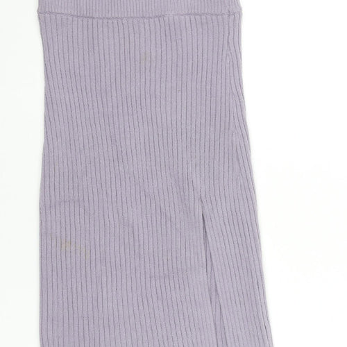 Hollister Women’s Purple Knit Ribbed Midi Skirt XS Ultra High Rise