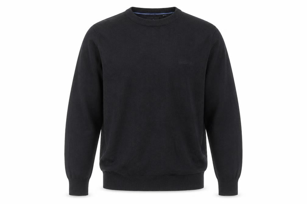 Pierre Cardin Men's Black Acrylic Crew Neck Jumper Size M
