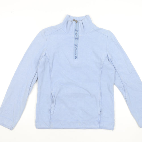 Fat Face Women Blue Size 8 1/4 Zip Pullover Sweatshirt