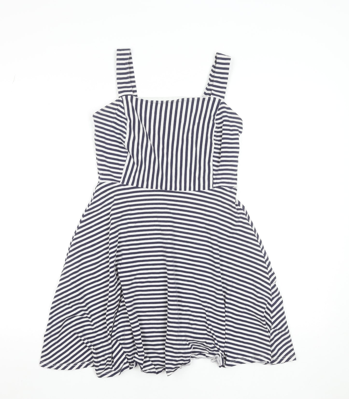 Dorothy Perkins Women’s Blue Striped Fit & Flare Cotton Dress Size 8