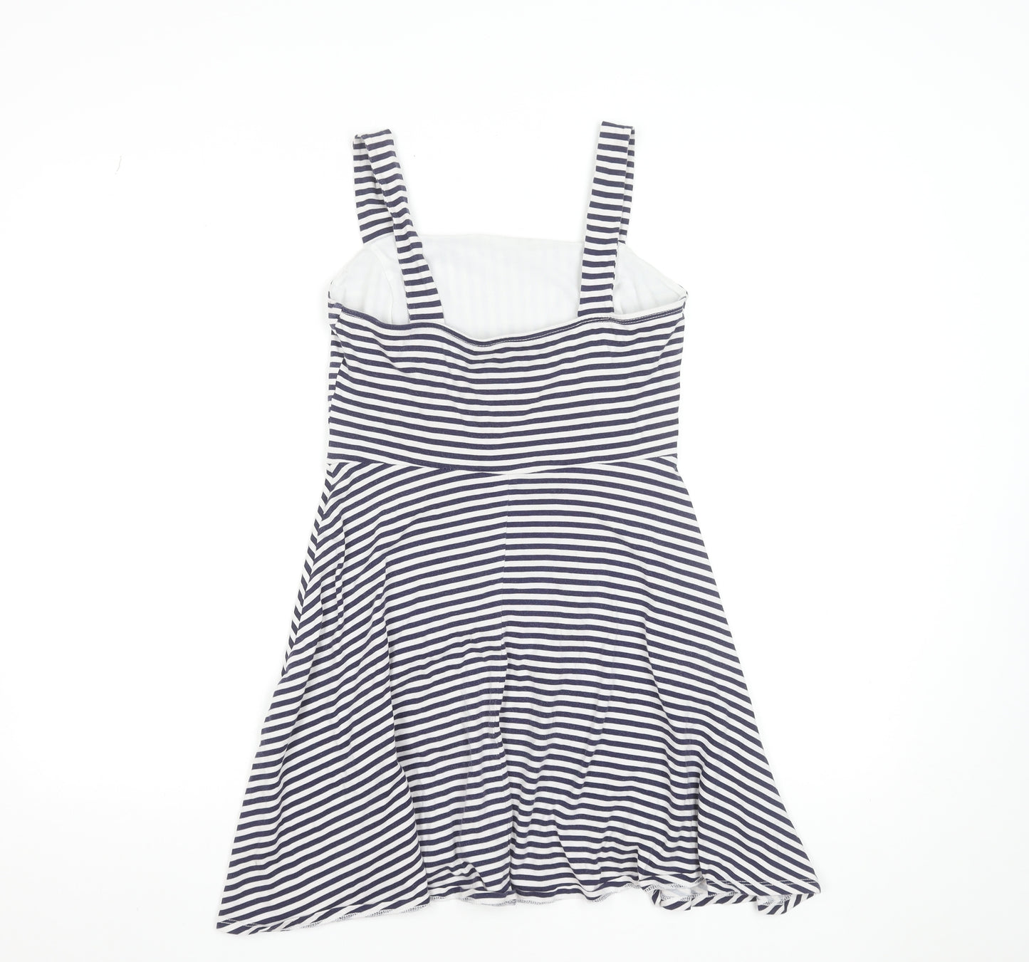 Dorothy Perkins Women’s Blue Striped Fit & Flare Cotton Dress Size 8