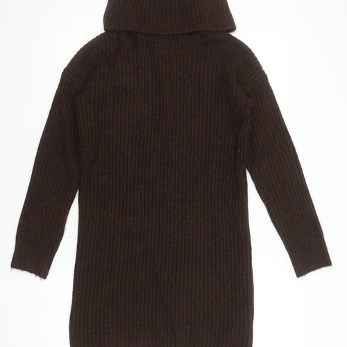 Pimkie Women Brown Roll Neck Knit Jumper Dress Size S