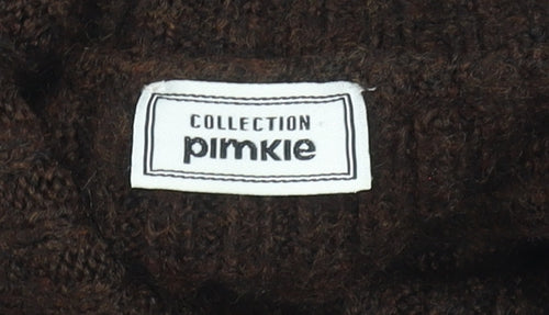 Pimkie Women Brown Roll Neck Knit Jumper Dress Size S
