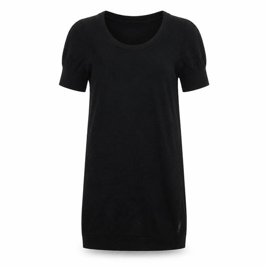 Front view of DKNY Jeans Women’s Black Short Sleeve Knit T-Shirt Dress, size S