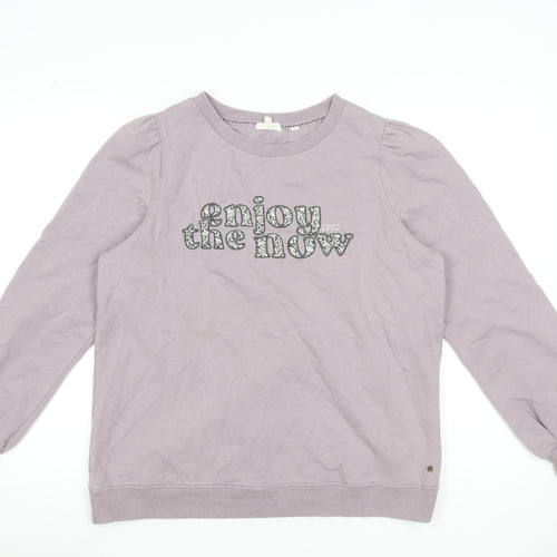 Fat Face Womens Purple Cotton Blend Pullover Sweatshirt UK 12