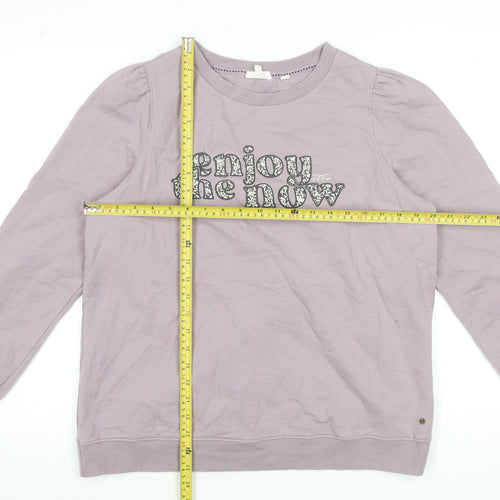 Fat Face Womens Purple Cotton Blend Pullover Sweatshirt UK 12