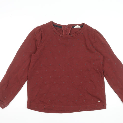 Fat Face Womens Red Polka Dot Long Sleeve Pullover Sweatshirt Size 10