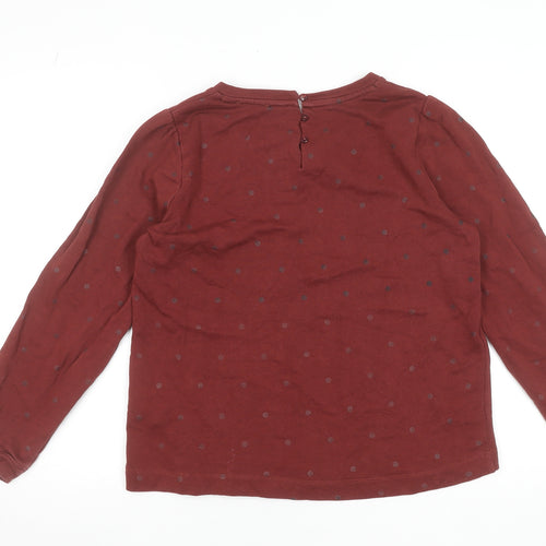 Fat Face Womens Red Polka Dot Long Sleeve Pullover Sweatshirt Size 10