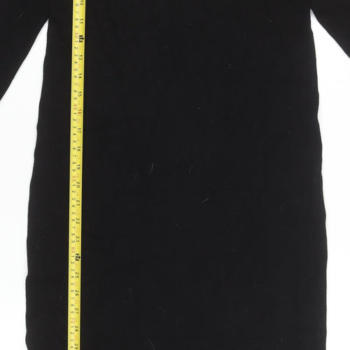 Hush Womens Black Midi Bodycon Knit Dress Size 12