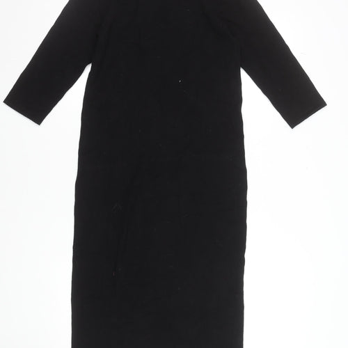 Hush Womens Black Midi Bodycon Knit Dress Size 12