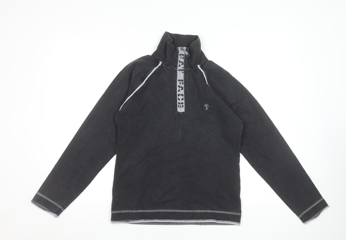 Fat Face Women's Black Size 8 1/4 Zip Pullover Sweatshirt