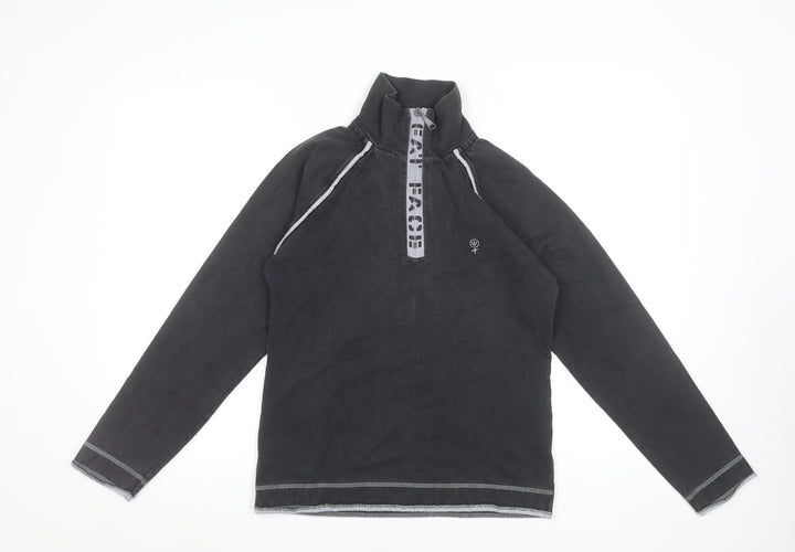 Fat Face Women's Black Size 8 1/4 Zip Pullover Sweatshirt
