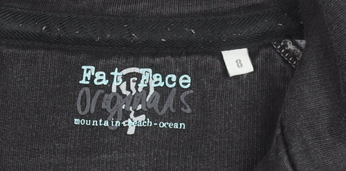 Fat Face Women's Black Size 8 1/4 Zip Pullover Sweatshirt