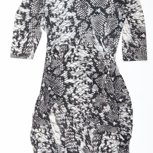 Stella Morgan Womens Black Snake Print Bodycon Dress M