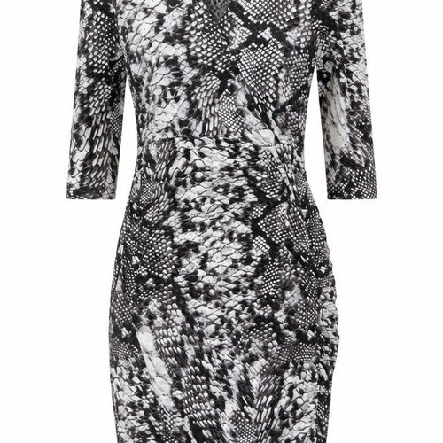 Stella Morgan Womens Black Snake Print Bodycon Dress M